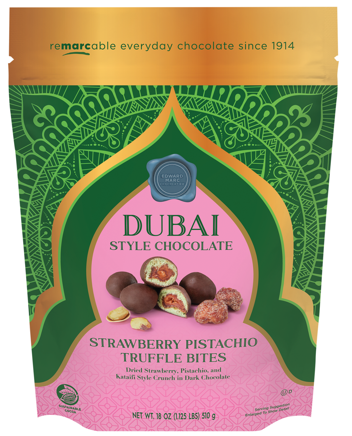 Trufas estilo Dubai | Chocolate Fresa y Pistacho / EUA