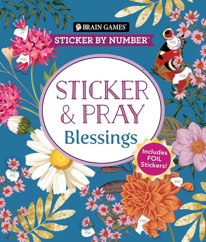 Brain Games - Sticker by number - Sticker and Pray: Blessings