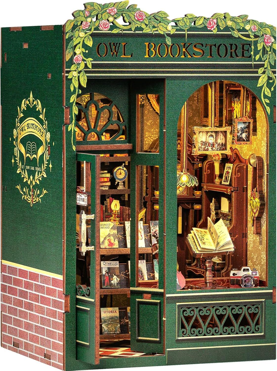 Rompecabezas Libreria en 3D “Fsolis” | Kit DIY Book Nook | 139 piezas de madera