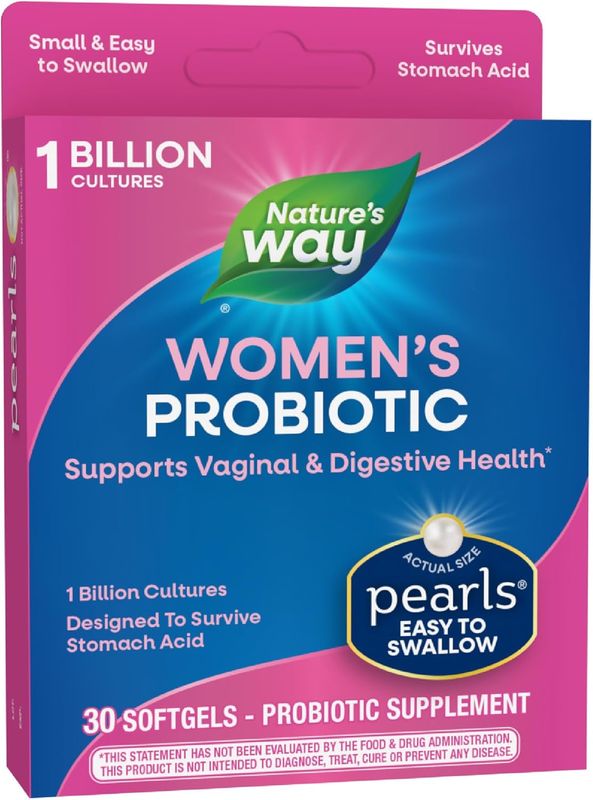Nature's Way | Perlas Probioticas Femeninos | 1 Billon de Cultivos Vivos | 30 Capsulas Blandas | MF