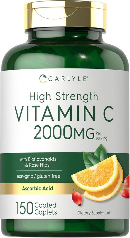 Carlyle| Vitamina C 2000mg | Con Fruto de Rosal Silvestre | 150 Capsulas