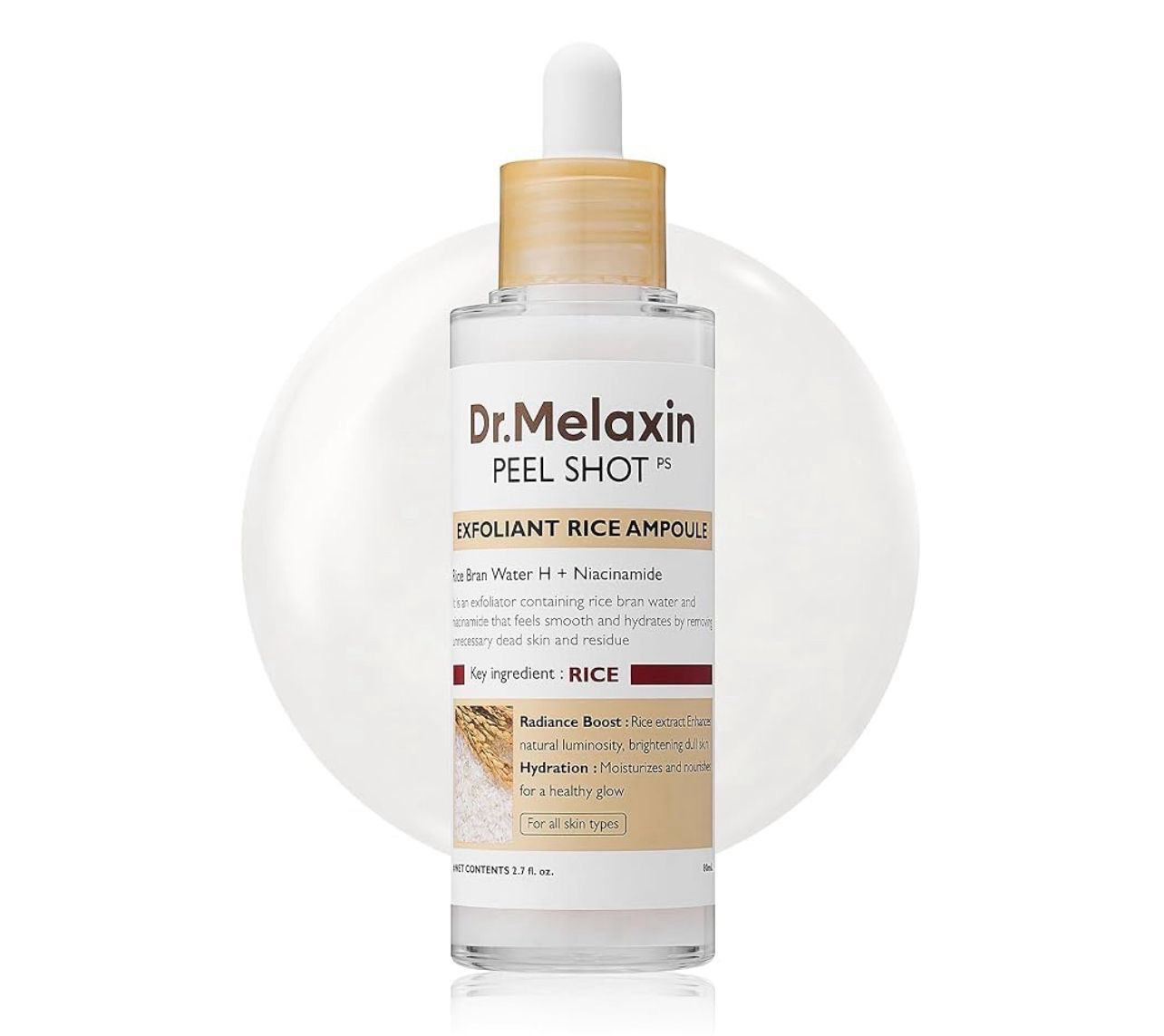 DR.MELAXIN | Serum Shot Glow Arroz y niacinamida | Exfoliante  | 80ml