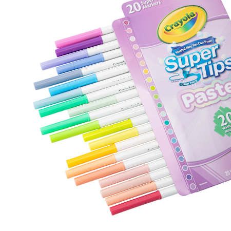 Marcadores Lavables | Crayola Super Tips Colores Pastel | 20 Unidades