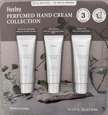 Huxley | 3 Cremas de Manos Perfumadas con aceite de semilla de nopal Huxley | 3 Cremas de Manos Perfumadas con aceite de semilla de nopal