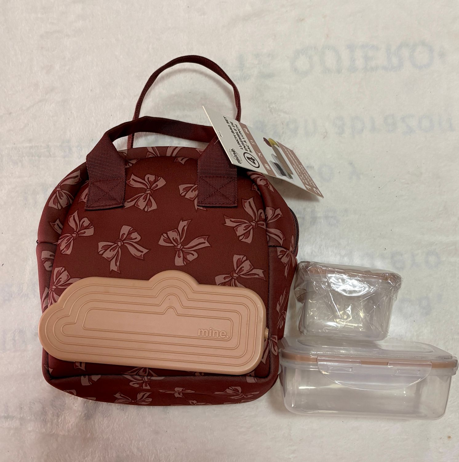 Lonchera  | MINE | Diseño de Moñas Color Corinto