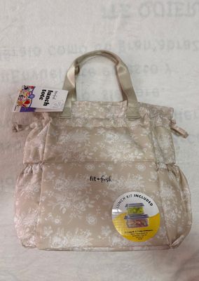 Lonchera Termica | "FIT + FRESH" |  Beige con Diseño Floral