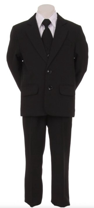 Boys 5 PC Suit, Color: Black, Size: 6