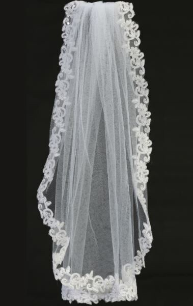 Veil w/Corded Lace Trim