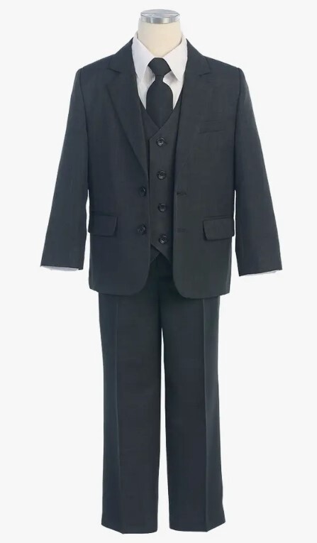 Boys 5 PC Suit - Charcoal
