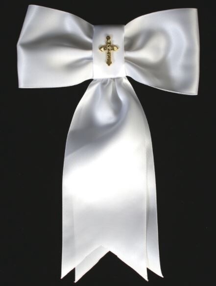 Boys Arm Ribbon - Gold Cross