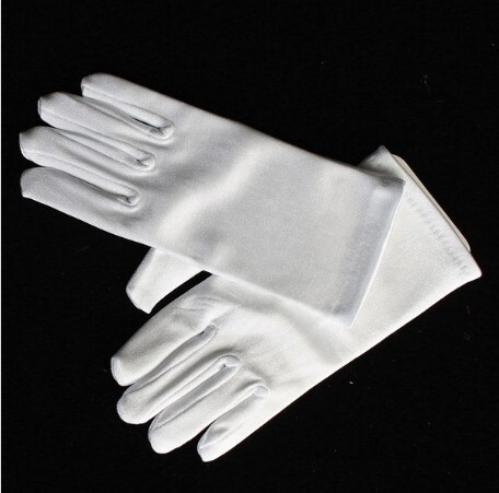 Satin Gloves- Short, Size: M