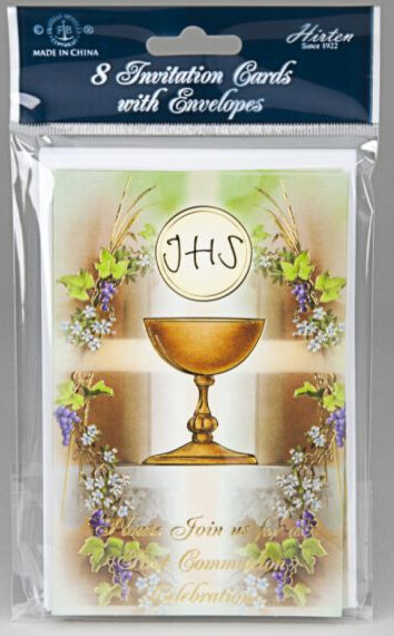First Communion Invitations - Grapes 8 pk.