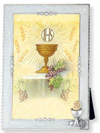 Pearlized Communion Chalice Picture Frame