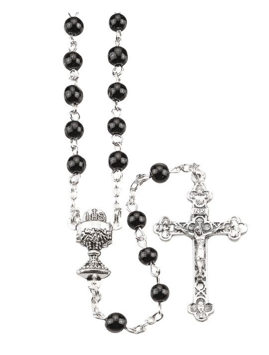 Rosary Black Glass Beads