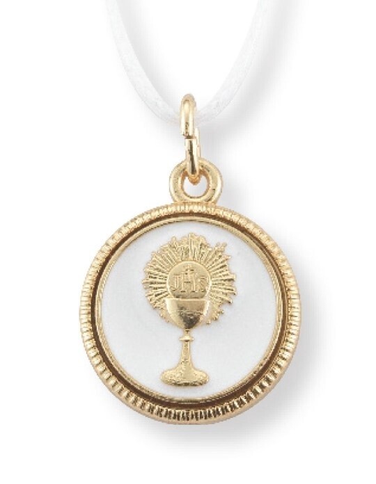 White Chalice Medal with  Cord