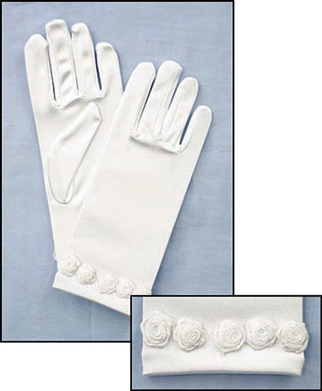 Satin Gloves - Rosebud