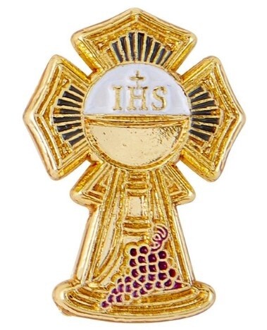 First Communion Cross Lapel Pin