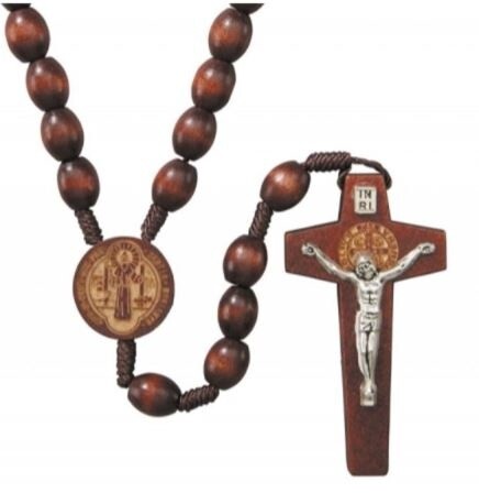St. Benedict Rosary (Wood &amp; Cord)