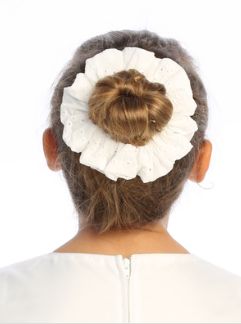 White Scrunches, Description: Cottom Eyelet