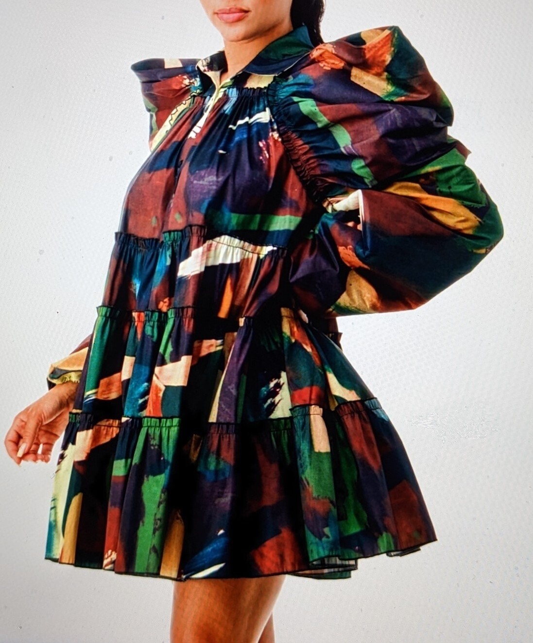 LONG SLEEVE FLARED DRESS