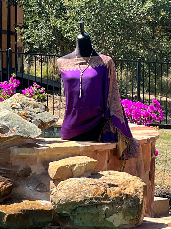 Purple/Gold Reversible Travel Shawl
