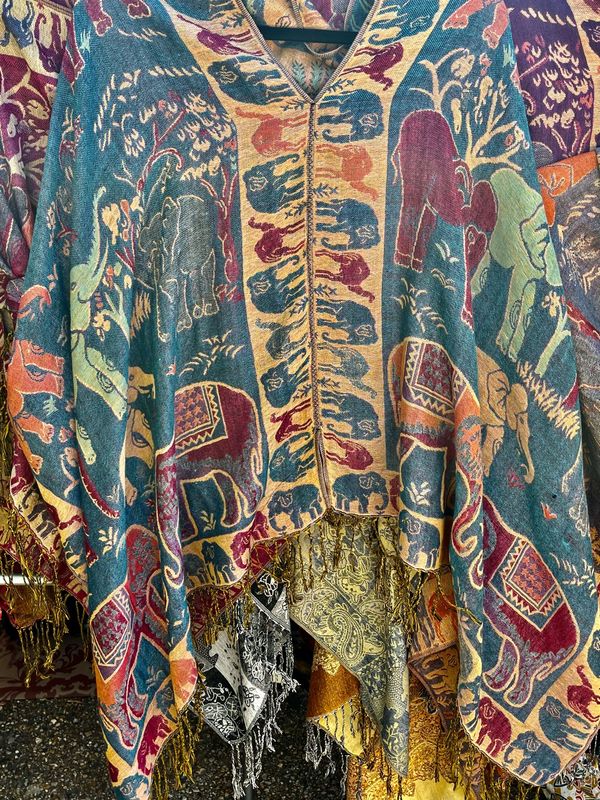 Blue / Tan Elephants And Camels