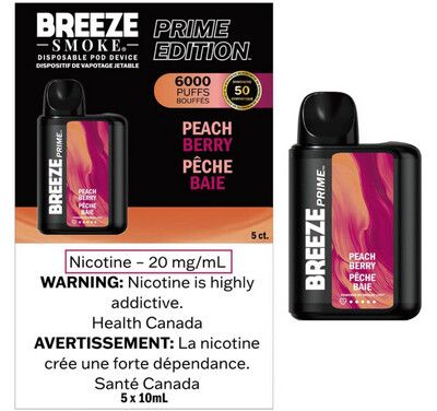 Breeze Prime 6000 - Peach Berry - Synthetic 50 Nicotine