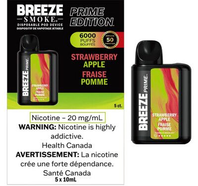 Breeze Prime 6000 - Strawberry Apple - Synthetic 50 Nicotine