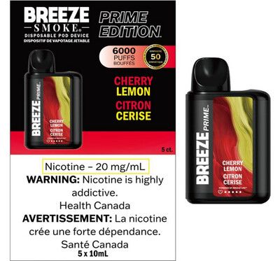 Breeze Prime 6000 - Cherry Lemon - Synthetic 50 Nicotine