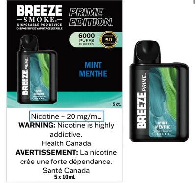 Breeze Prime 6000 - Mint - Synthetic 50 Nicotine