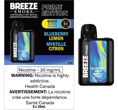 Breeze Prime 6000 - Blueberry Lemon - Synthetic 50 Nicotine