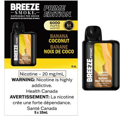 Breeze Prime 6000 - Banana Coconut - Synthetic 50 Nicotine
