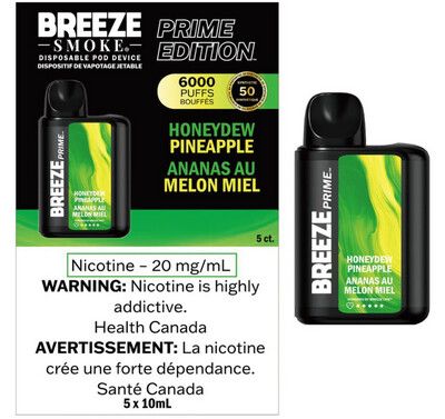 Breeze Prime 6000 - Honeydew Pineapple - Synthetic 50 Nicotine