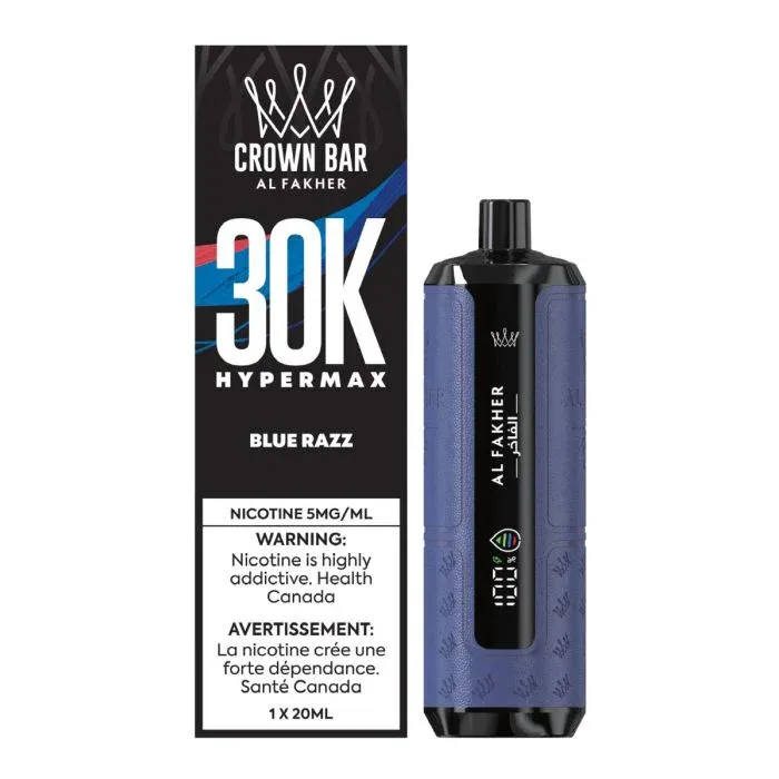 AL FAKHER CROWN BAR Hyper Max 30K, Flavours: Blue Razz