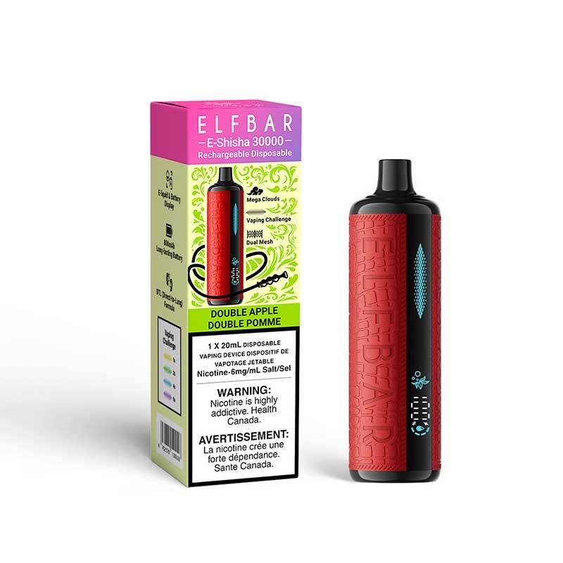 ELF BAR E-Shisha 30000 Puffs Disposable Vape, Flavours: DOUBLE APPLE