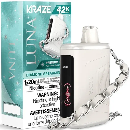 Kraze Luna 42K Disposable Vape, Flavours: DIAMOND SPEARMINT ICE