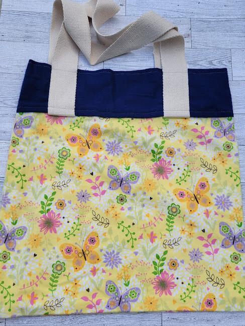 Tote Bag: Yellow with Butterflies