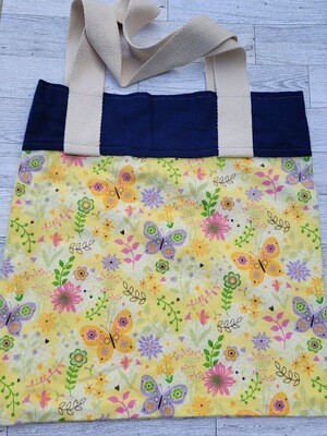 Tote Bag: Yellow with Butterflies