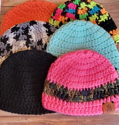 Crochet Beanie Hat: Size 3-6 Months