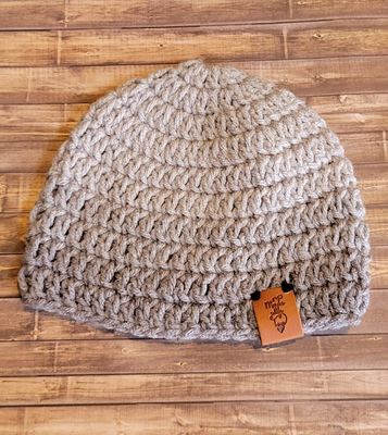 Crochet Beanie Hat: 0-3 Months: Gray Ombre