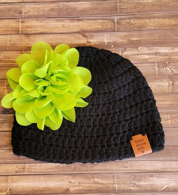 Crochet Beanie Hat: Toddler: Black
