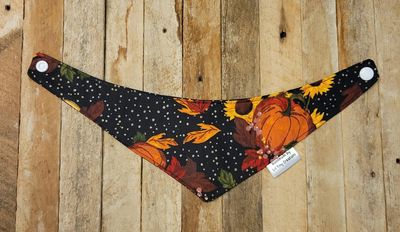Reversible Animal Bandana: Pumpkins &amp; Sunflowers