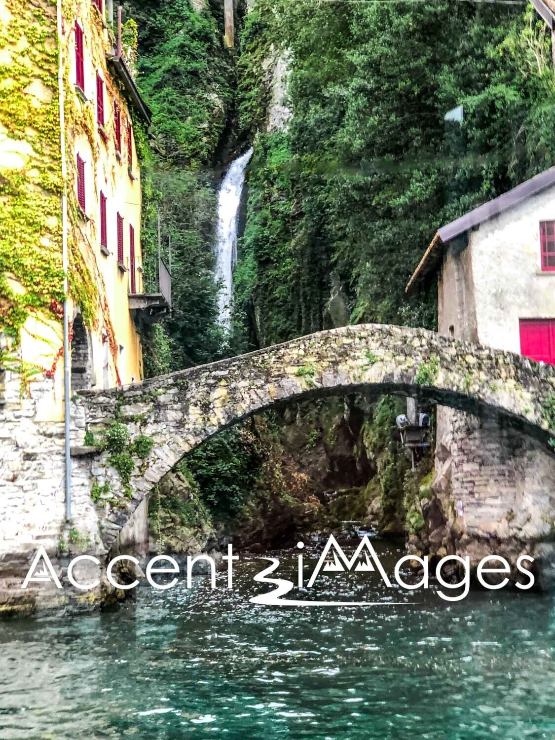 330.Foot Bridge Over Lake Como-Italy