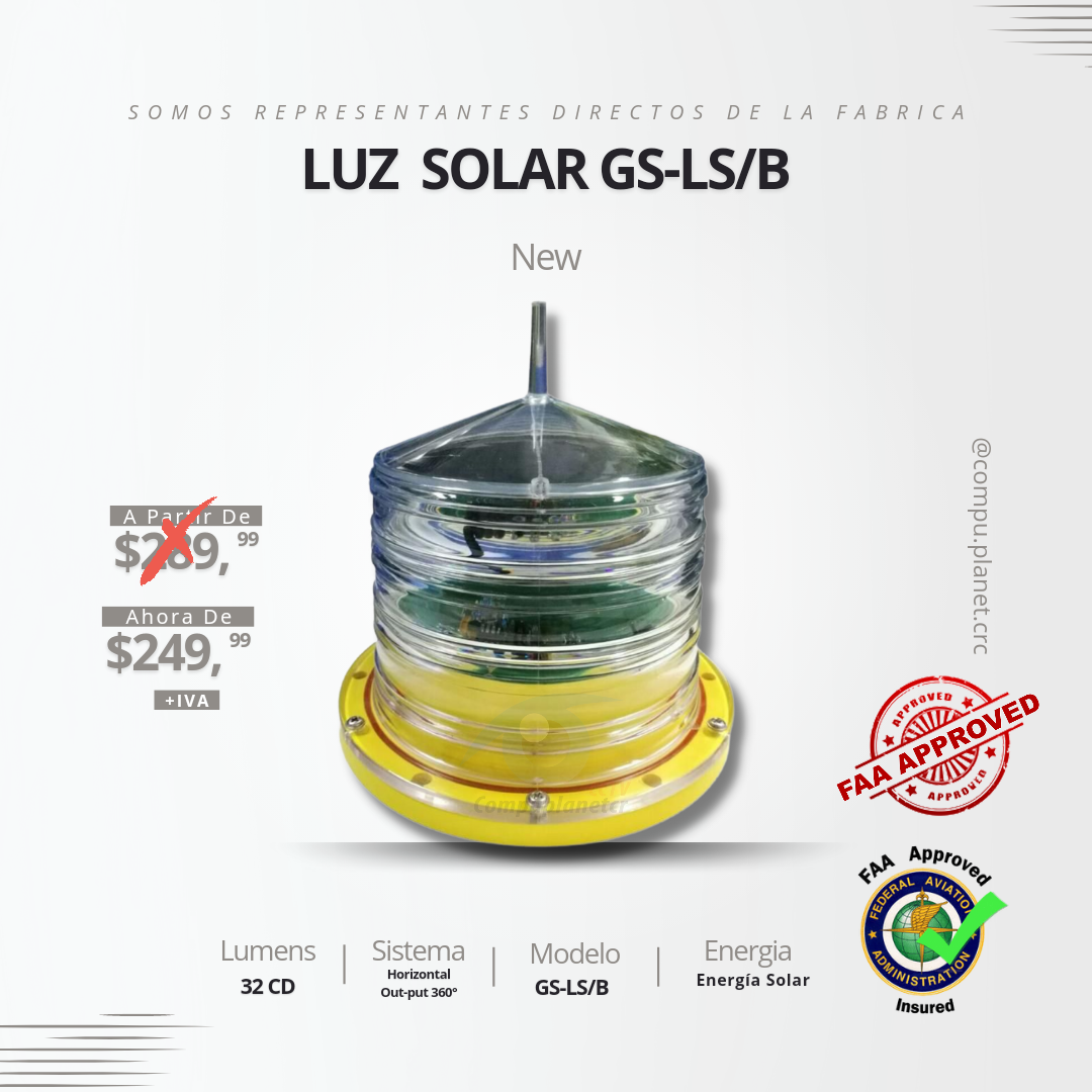 Luz de Obstrucción solar sencilla GS-LS/B