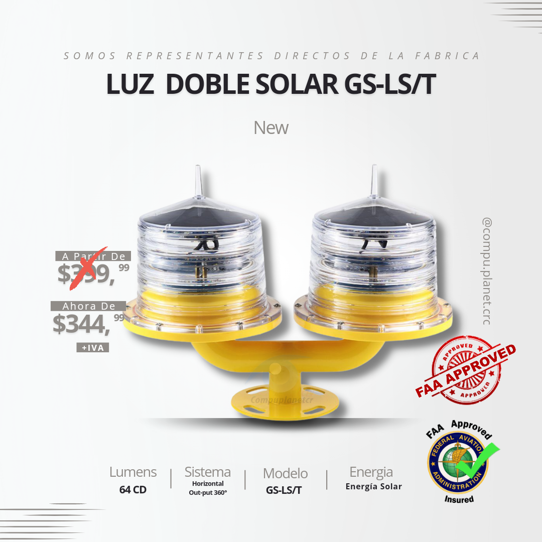 Luz Solar Doble para torre de comunicación GS-LS/T