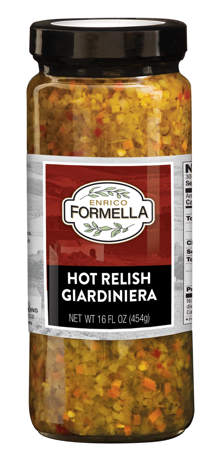 E. Formella Hot Giardiniera Relish 16 oz
