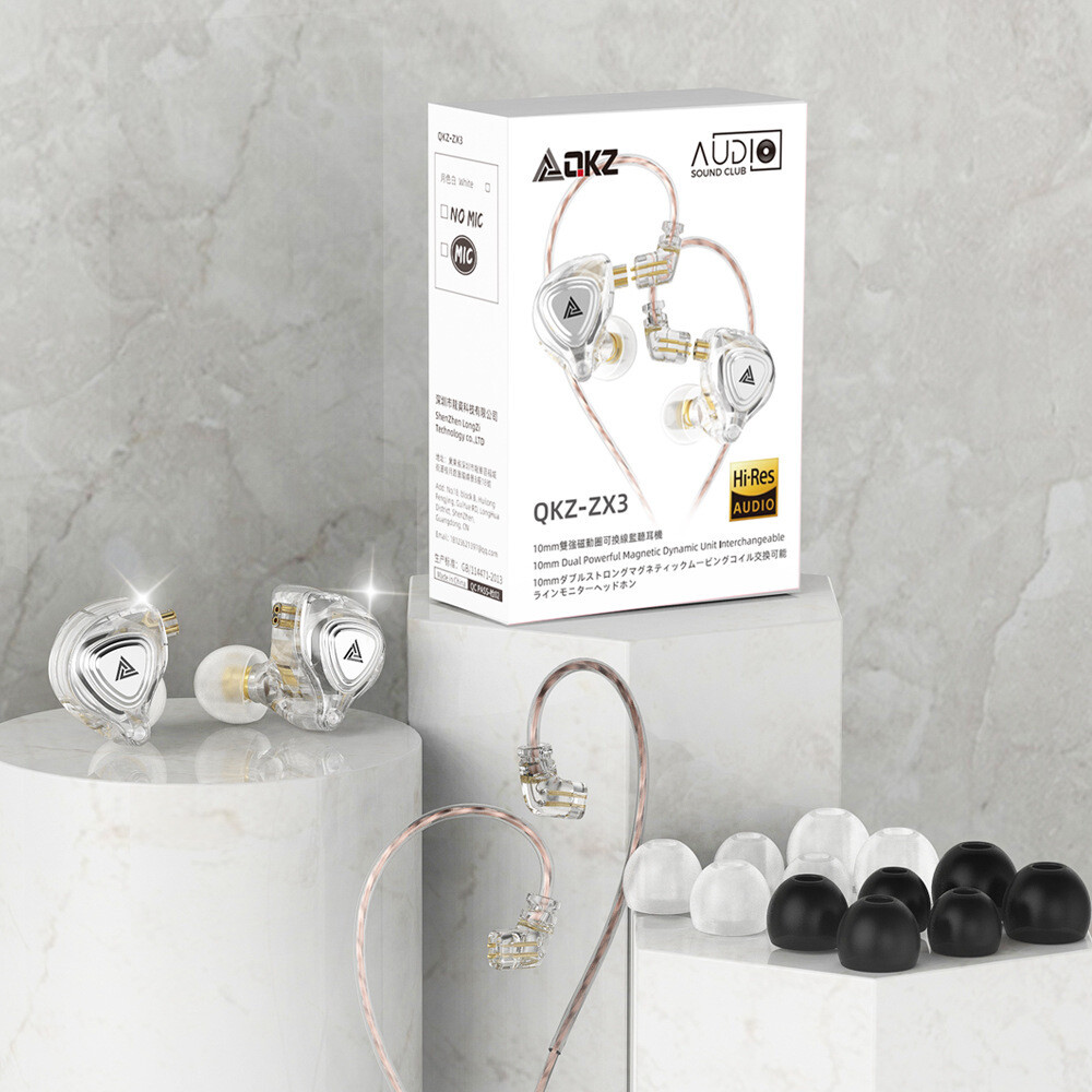 QKZ ZX3 Mobile Phone Headset Wired With Wheat Headset Running Sports Headset In-ear Mobile Phone Live Headset