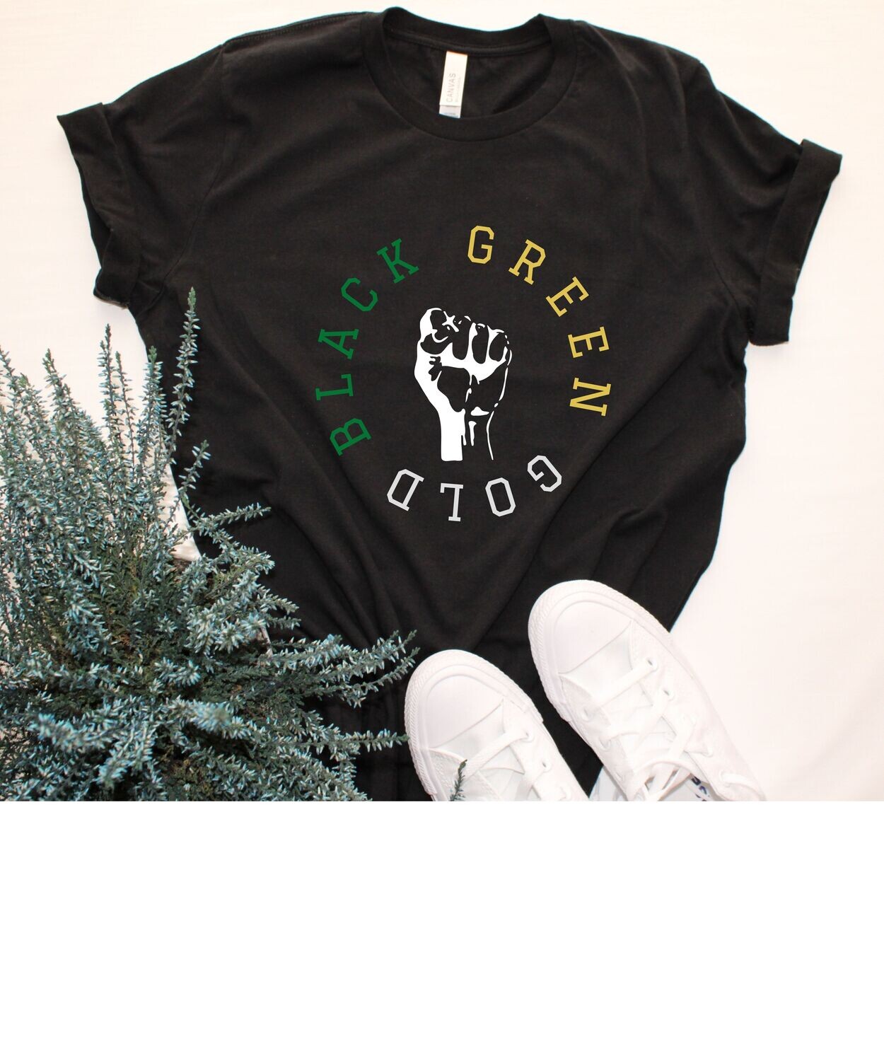 Black, Green &amp; Gold T-Shirt