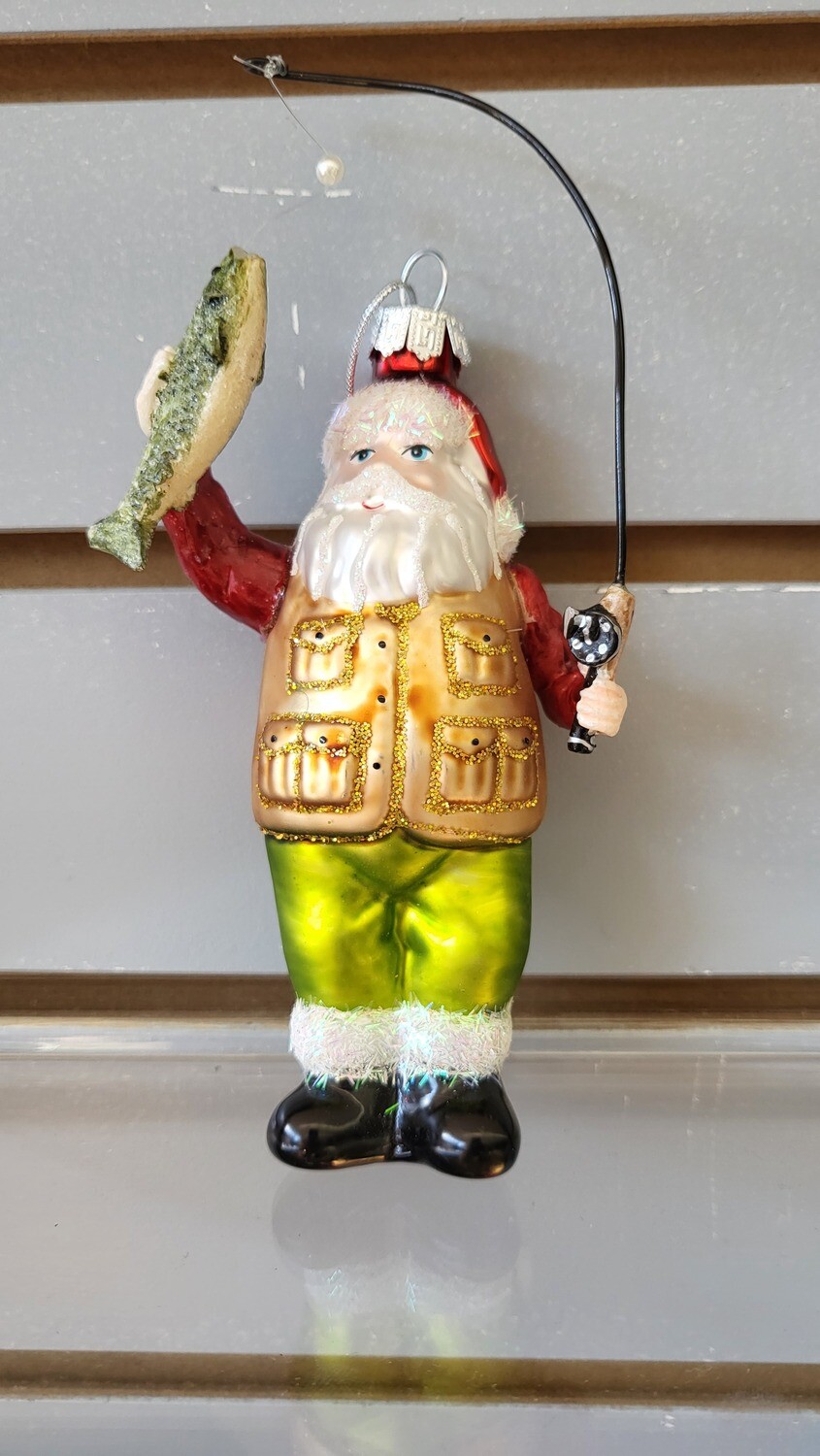 Ornament - Glass - Fisherman