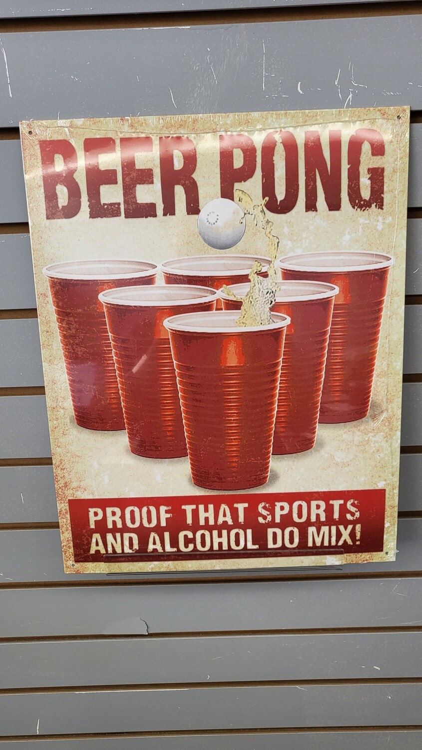 Tin Sign - Beer Pong